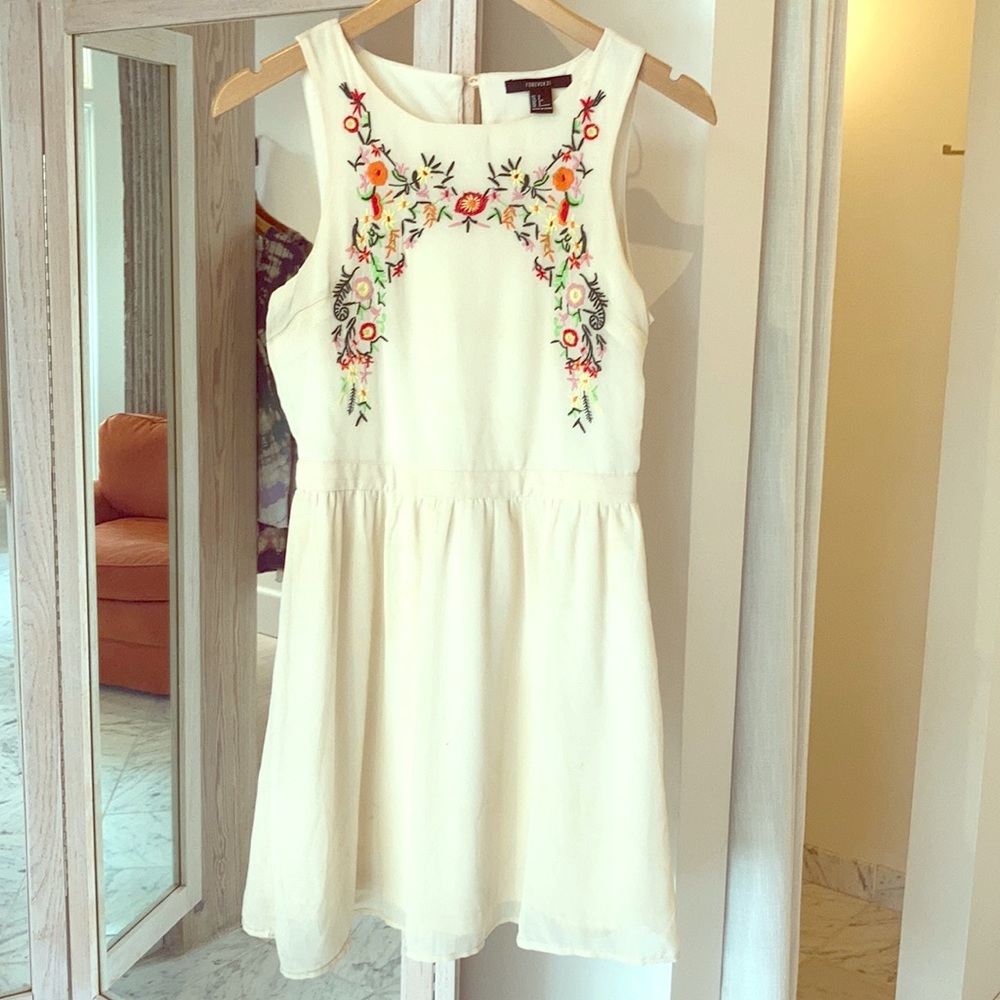 Embroidered Chiffon Summer Dress